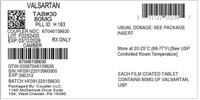 Label (31722 152 90 Valsartan 80mg 67046 1596 30)